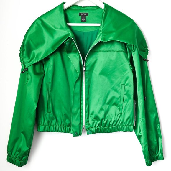 KENNETH COLE REACTION Kelly Green Lined Satin Look Jacket - NWT - Size Small - Picture 3 of 14